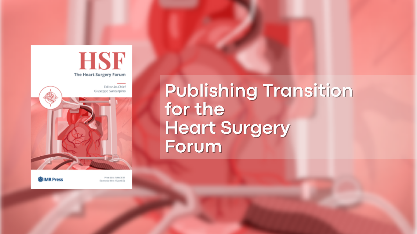 News cover image for Publishing Transition for the Heart Surgery Forum